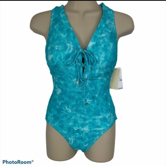 MICHAEL KORS TIE DYE LACE UP SWIMSUIT SIZE 8 NWT - Picture 1 of 7